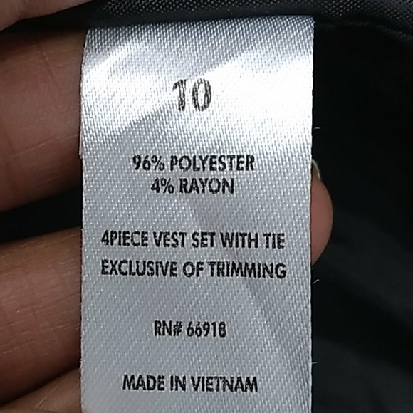 SAHARAH CLUB boys tan stripe 4 button suit vest - Picture 4 of 5